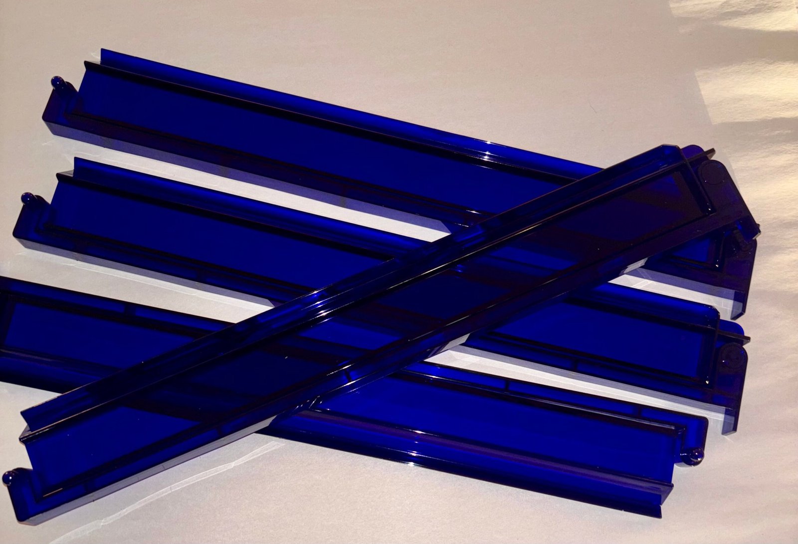Dark Blue Acrylic Mahjong Racks With Attached Pushers - MahJongg Maven ...